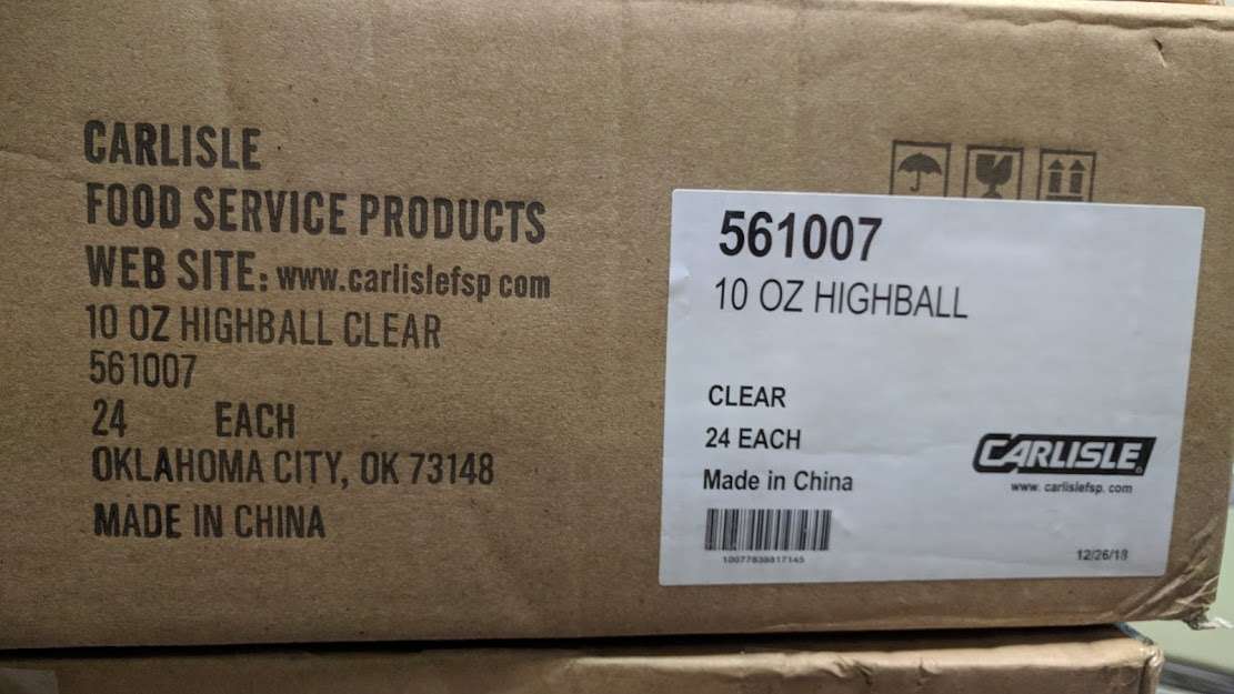 Carlisle 10 oz Alibi Highball Glass Clear case of 24, 50 cents PER GLASS!