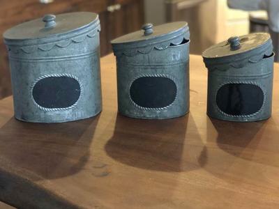 3 Decorative Storage Jars with Chalk Labels