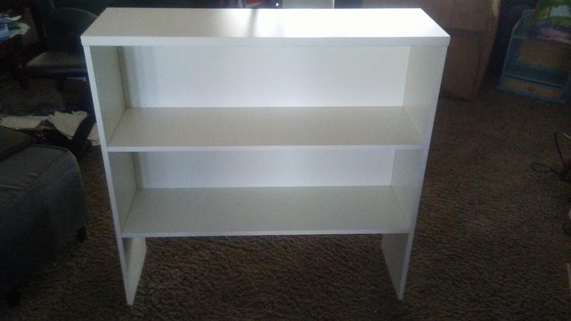 White wood book case