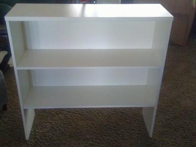 White wood book case