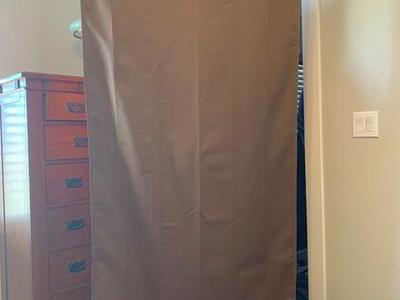 Brown room darkening curtains