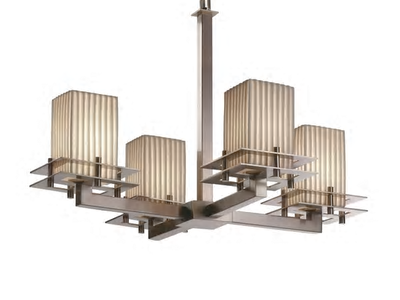 NEW JUSTICE DESIGN LIMOGES 4 LIGHT CHANDELIER (RETAILS: $550.00)