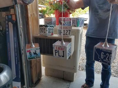 LICENSE PLATE PENDANT LIGHTS (6 DIFFERENT ONES AVAILABLE)