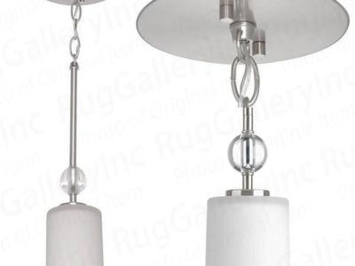 NEW BRUSHED NICKEL GLASS PENDANT LIGHT (9 AVAILABLE)