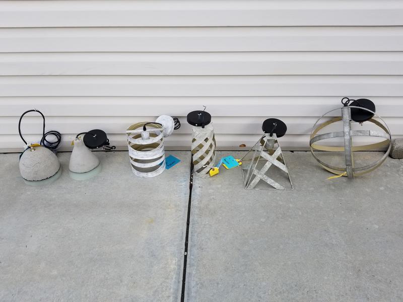 NEW METAL AND CEMENT PENDANT LIGHTS