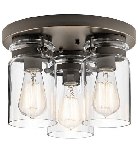 NEW KICHLER BRINLEY 3 LIGHT FLUSHMOUNT (RETAILS: $232 EACH) - 4 AVAILABLE