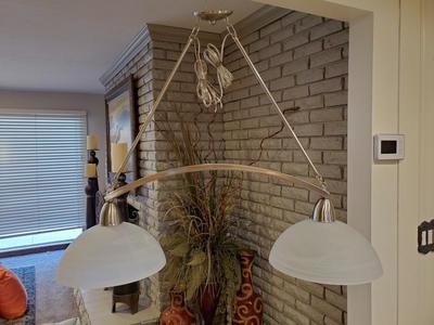 NEW 2 LIGHT ISLAND / BILLARD CHANDELIER (RETAILS: $261.00)