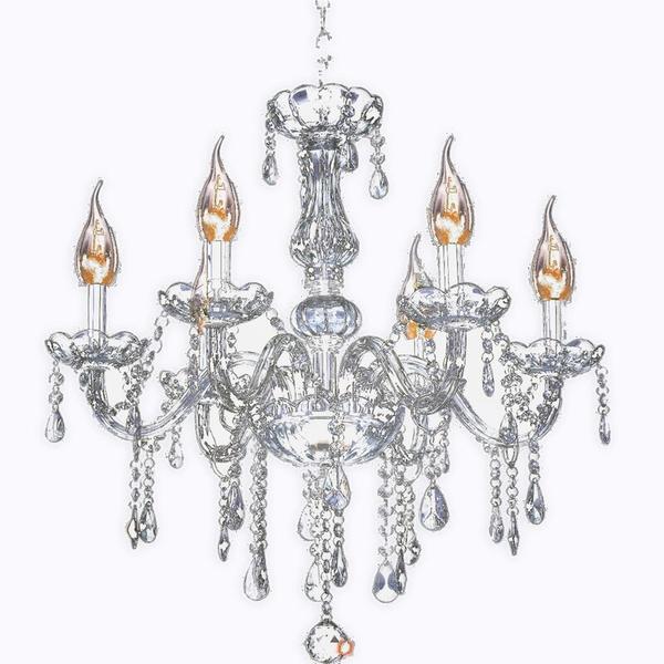 NEW 6 LIGHT CRYSTAL CHANDELIER