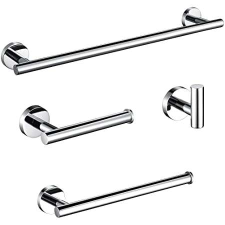 NEW CHROME 4 PIECE BATHROOM SET - TOWEL BAR, ETC (5 SETS AVAILABLE)