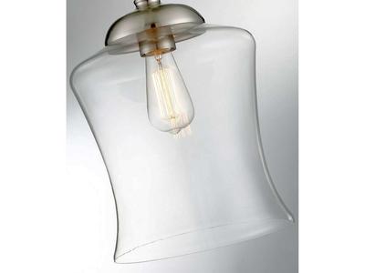 NEW GLASS BELL BRUSHED NICKEL PENDANT LIGHT (4 AVAILABLE) - RETAILS: $133.99 EACH