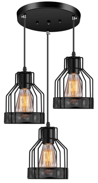 NEW 3 LIGHT BLACK ADJUSTABLE FLUSH MOUNT CHANDELIER