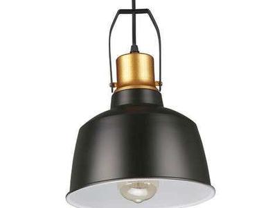 NEW BLACK AND GOLD ADJUSTABLE PENDANT LIGHT (2 AVAILABLE) - RETAILS: $230.99 EACH