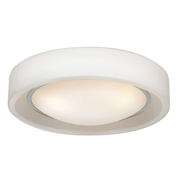 NEW OPAL GLASS CHROME FLUSHMOUNT 3 LIGHT CHANDELIER