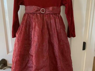 Size 6X Maroon Christmas Dress