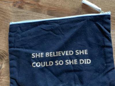 Large Make Up Bag She Believed She Could