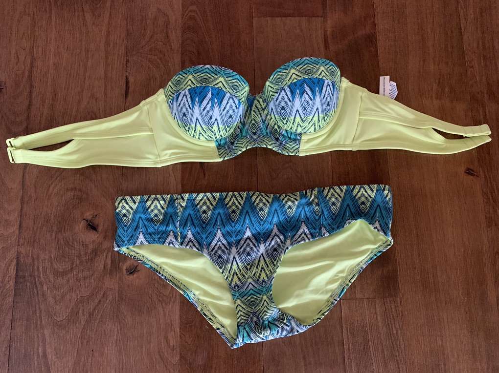 American Eagle Green And Blue Bikini Small