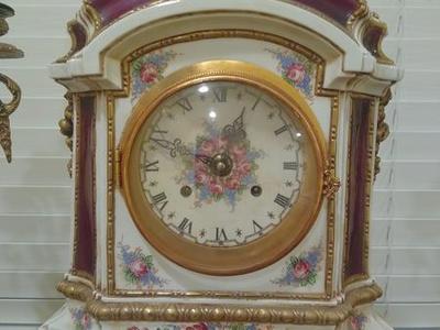German enamel table clock