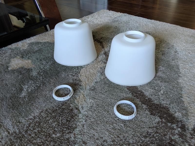 2 x Glass Bell Pendant Shade