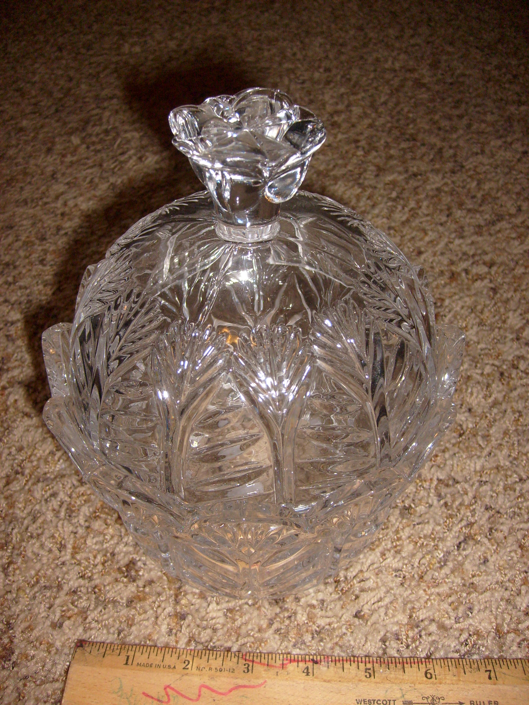 Fifth Avenue 24% Lead CRYSTAL Portico TULIP JELLY JAR with LID flower
