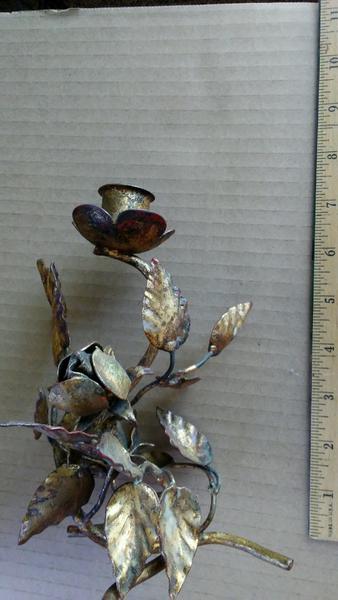 Vintage Metal flower candle holder