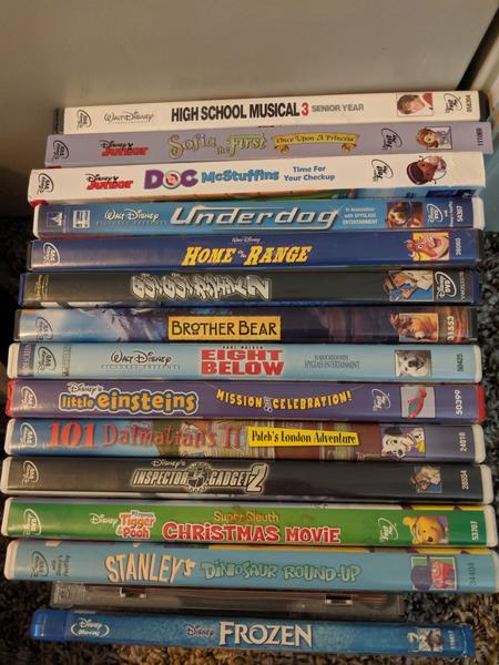 DVDs 3 dollars each dvd barney elmo pink panther