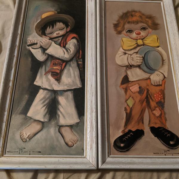 OZZ FRANCA clown 1960'S PRINT SERENATA  BIG EYE