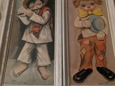 OZZ FRANCA clown 1960'S PRINT SERENATA BIG EYE