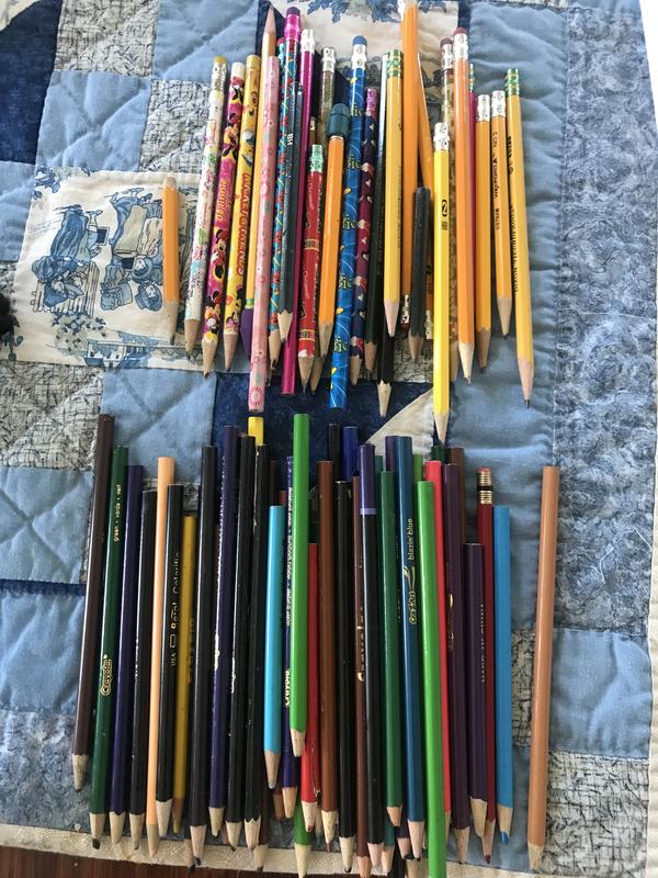 Lots of colored pencils and pencils