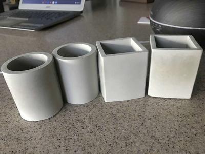 4 of Little concrete planter for succulents, airplanes etc