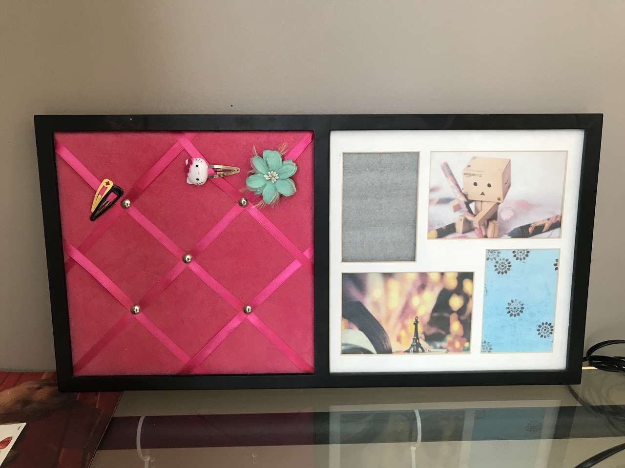 Cute girls’s hair bow holder with picture frame