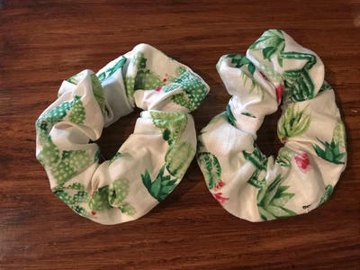 2 of cactus design scrunches