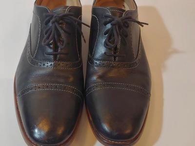 Men Bass Leather Classic Dress Shoe Cap toe Lace 70-10134 Carnell Black 12 M