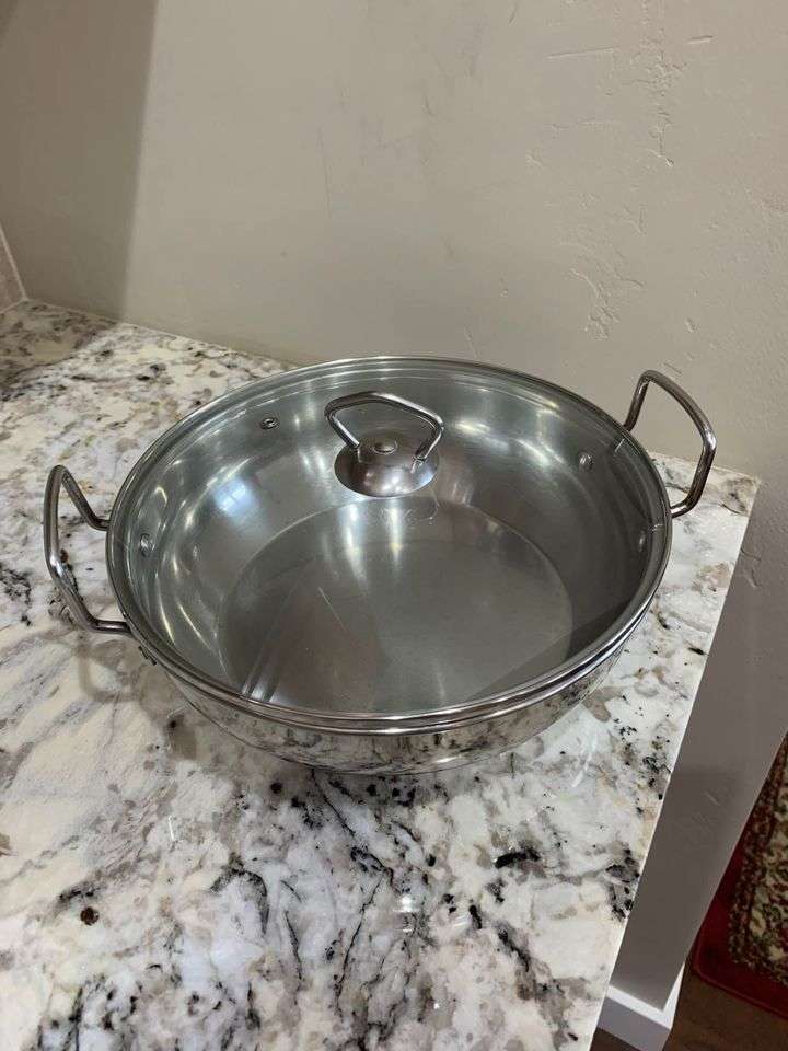 Vinod stainless steel kadhai/wok/casserole with lid, 3Qt, made in India