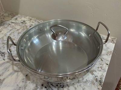 Vinod stainless steel kadhai/wok/casserole with lid, 3Qt, made in India