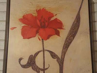 Red Flower with a Stem