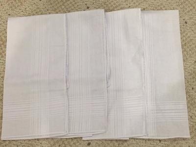 New! 4 Mens Pocket Handkerchiefs