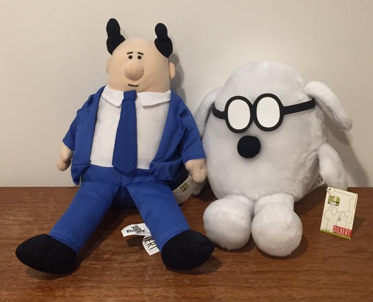 Dilbert & Dogbert Plush Dolls with Tags