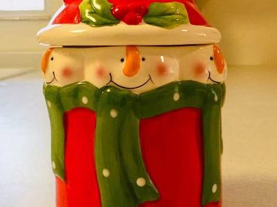 Christmas Candy or Cookie Jar Snowman