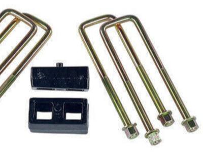 Cognito Motorsports 3 inch Tapered Steel Blocks w/ 17.5 inch U-Bolts GM GMC Chevy Chevrolet Duramax BUK11-3.0T-17.5