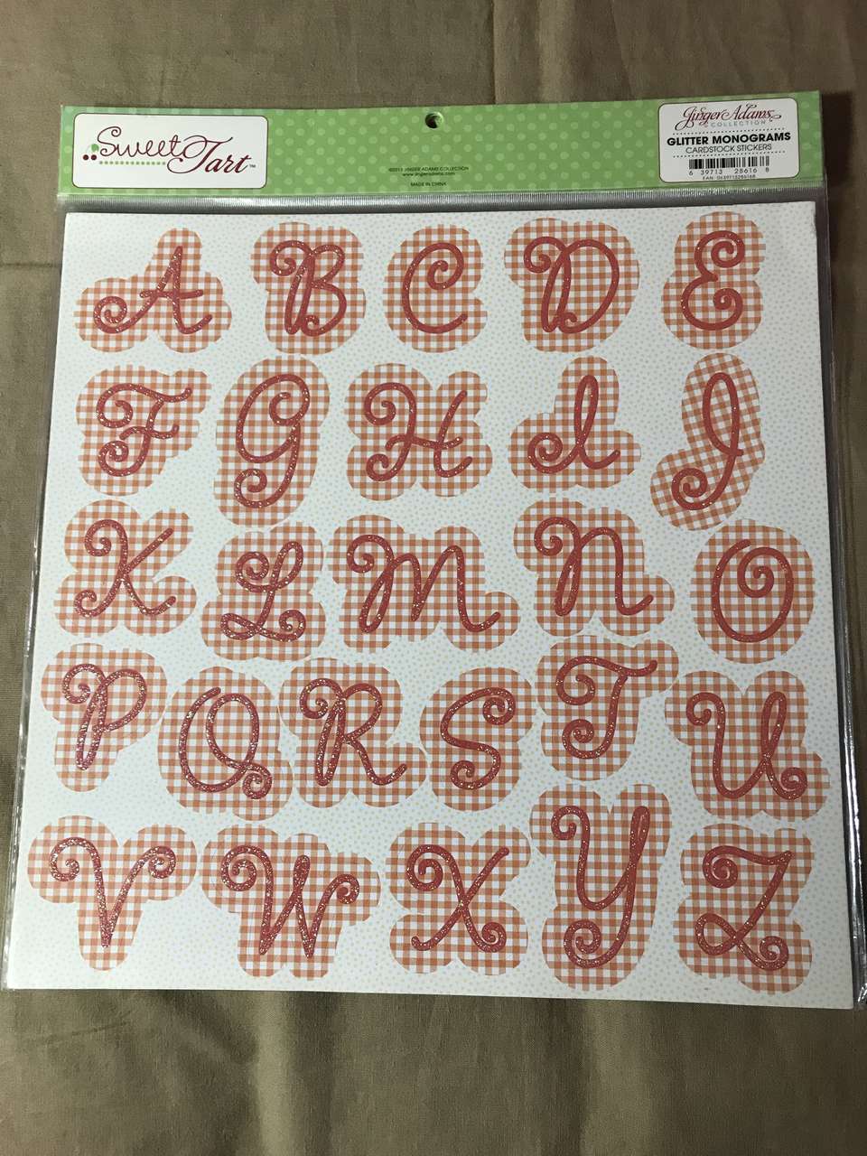 Glitter Monograms Stickers, Tags, Chipboard Words by Sweet Tart or Variety Large Lot of Stickers