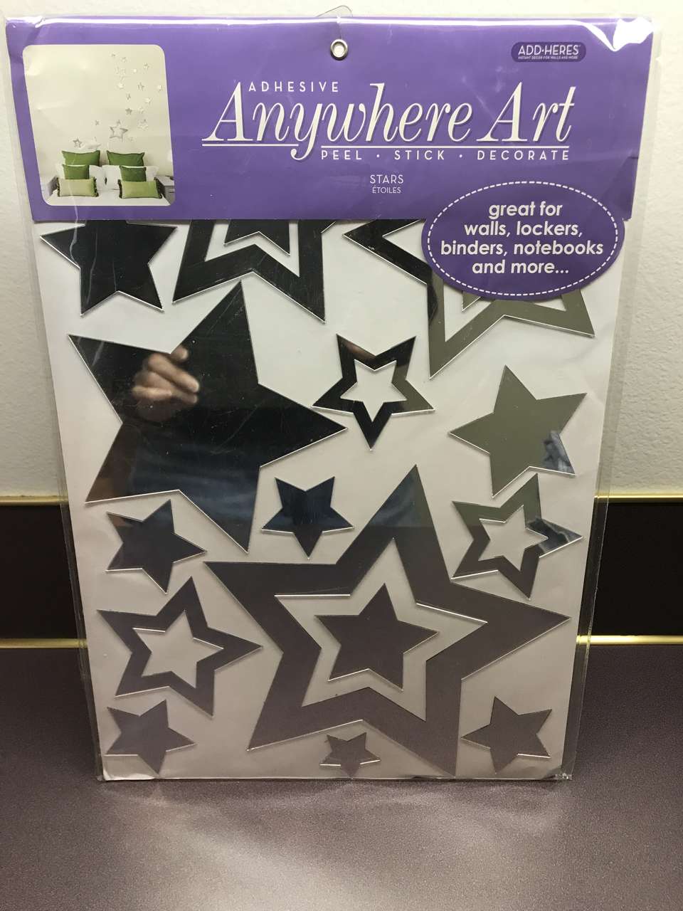 Adhesive Anywhere Art Mirror Stars NIP