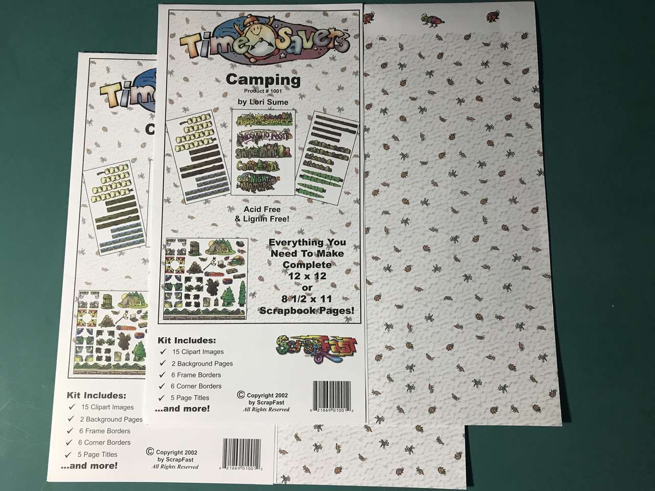 Camping Theme Stickers, Diecuts and Card-stock for Scrapbooking