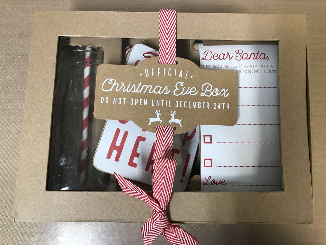 Mud Pie Official Christmas Eve Box - Milk Bottle/List Scroll/ Door Hanger - NEW