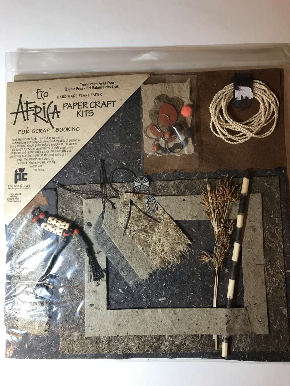 Eco Africa Paper Craft Kits 12in x 12in Scrapbook Page, Lot of 3