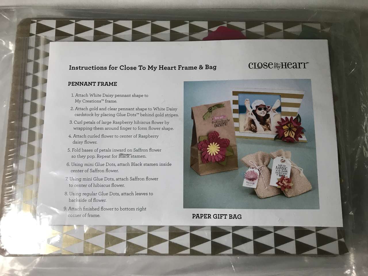Close To My Heart Pennant Frame, Bag and Gift Tag Kits, New