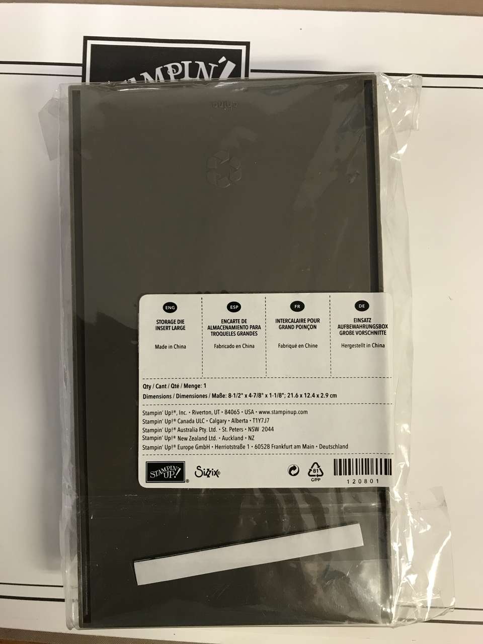 Stampin Up Storage Die Insert Large 8-1/2” x 4-7/8” x 1-1/8”: NIP or SU Ribbon Keeper, Rare