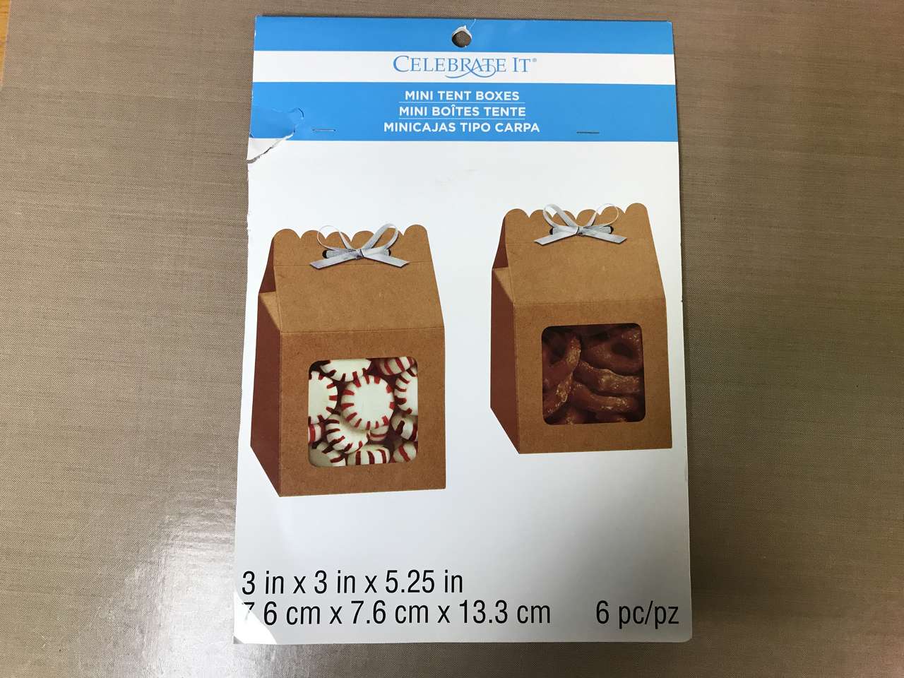 Celebrate It Mini Tent Boxes 6 pc 3in x 3in x 5.25in