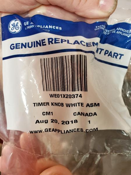 NEW! GE WE01X20374 Timer Knob White Asm