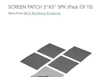 10- Screen Door Patch 3”x3” Retail $26 Plus Tax