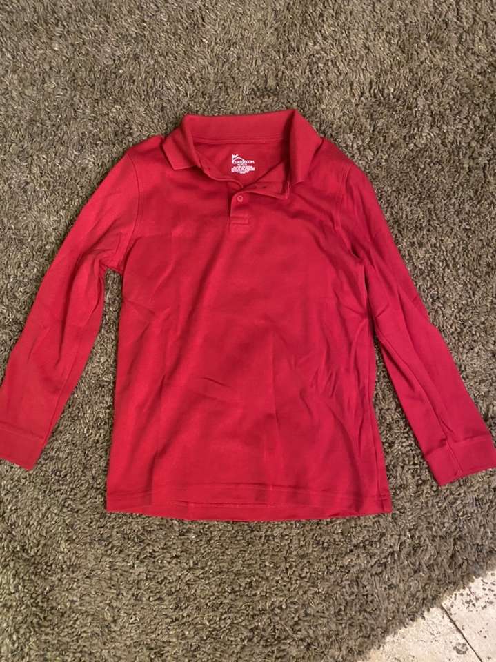 Boys Collard Shirt Long Sleeve Red M 10-12 $5